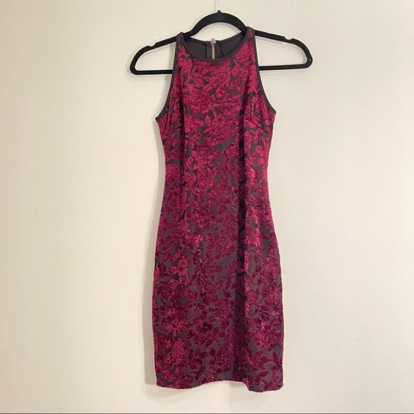 B Darlin Dresses & Skirts - B. Darlin Red Black Velvet Bodycon Mini Dress